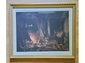 Framed Historical Print 'West Point Foundry At Cold Spring,' John F. Weir - Local Interest!