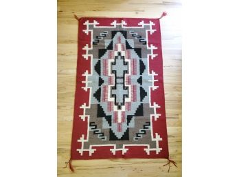 Navajo-style Area Rug With Corner Weights, 34.5 X 57