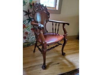 Late Victorian Mahogany Veneer Arm Chair