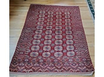 Vintage Area Rug With Red Tones - Preowned Patina! 69 X 51.5