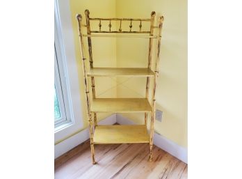 Vintage Painted Bamboo-style Open Bookcase / Etagere