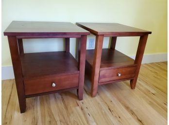 Pair Of Side Tables / Nightstands (1 Of 2 Pairs Available) - Sun Fading On Top
