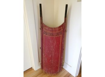 Red Painted Antique Sleigh 'Directum' - Awesome Holiday Or Cabin Decor!