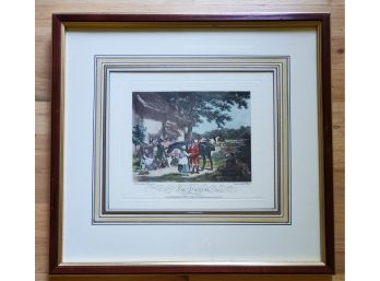 Framed Vintage Engraving 'Fox Hunting, Going Out' By E.Bell - 18' X 16.75'