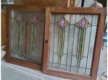 Vintage Stained Glass Window Panels - As-Is