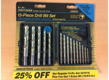 Sears Craftsman 15 Piece Drill Bit Set