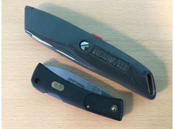Sears Craftsman Box Cutter And Pocket Knife, New