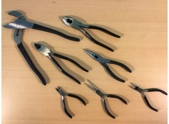 Lot Of Seven Craftsman USA And Japan Pliers, New