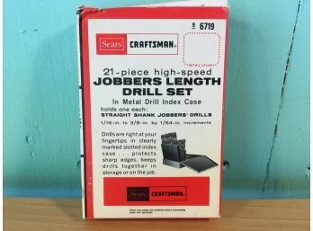 Sears Craftsan 21 Piece High Speed Jobbers Length Drill Set New With Box