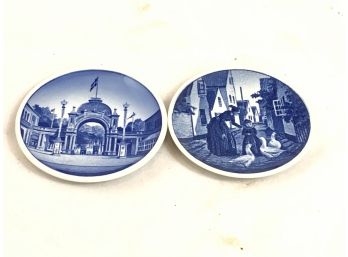 Vintage Denmark Miniature Collector Plates - Tivoli And Dragor Amager