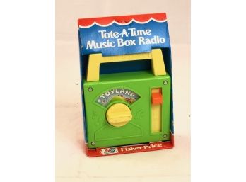 Vintage Fisher Price Tote-a-tune Music Box Radio In Package!