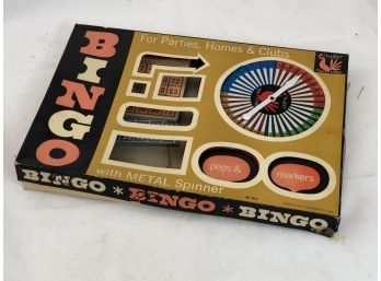 Vintage Bingo With Metal Spinner Set