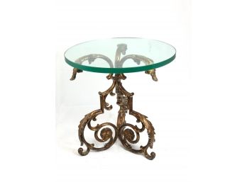 Small Antique Pedestal With Glass Top