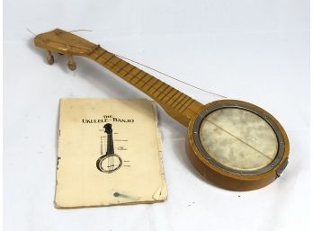 Vintage Ukulele Banjo With Book