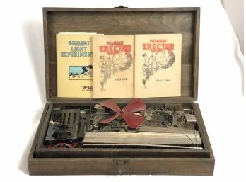 Vintage Gilbert Toys Erector Set With Wooden Box Circa 1920s Or 30s