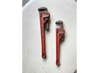 A Pair Of 18' & 14'  Ridgid  Heavy Duty  Straight Pipe Wrenches