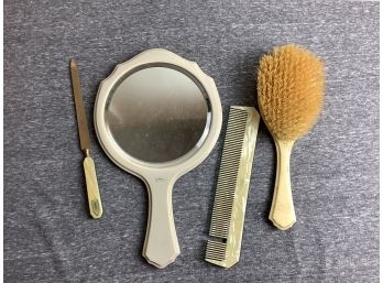 Vintage Mirror Brush Comb And File