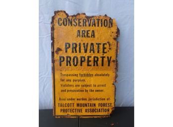 Conservation Area Private Property Sign