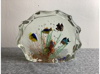 Heavy Fish Glass Paperweight