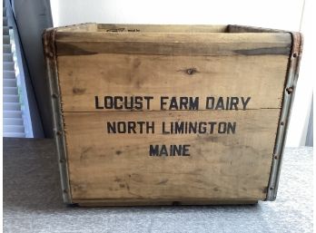 Locust Farm Dairy North Limington Maine Wood Crate