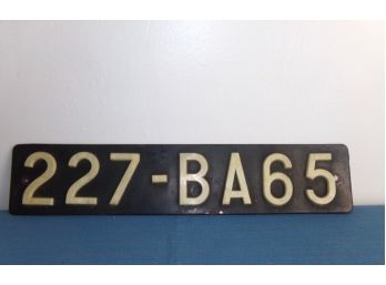 1960 License Plate From France