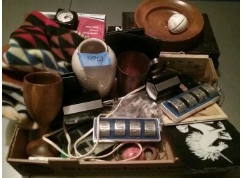 LOT MID-CENTURY MODERN WOODENWEAR, PORCELAIN, PEWTER, COPPER ETC.