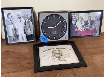 COLONEL SANDERS PHOTOS AND KFC CLOCK