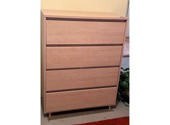 CONTEMPORARY BLONDE VENEERED CHEST OF DRAWERS