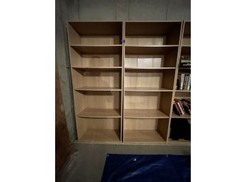 PAIR OF COMPOSITION BOOKSHELVES W/ ADJUSTABLE SHELVES