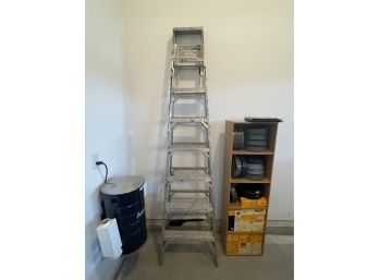 AN 8 FOOT ALUMINUM STEP LADDER