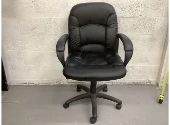 Black Height Adjustable Office Chair On Wheels As Pictured