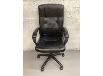 Soft Black Height Adjustable Office Chair On Wheels As Pictured