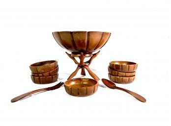 Hand Crafted Exotic Wood Serving Bowl Set- Made In India