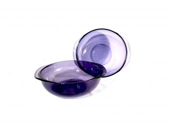 Pair Of Purple Pyrex Bowls