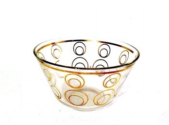 Vintage Gold Circle Accent Glass Bowl - Greta Lippe