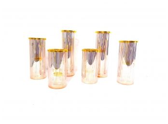 Partylite Rose Gold And Gold Toned Pillar Candle Holders