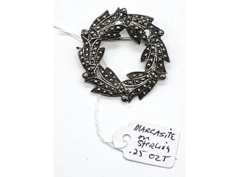 Marcasite On Sterling Pin