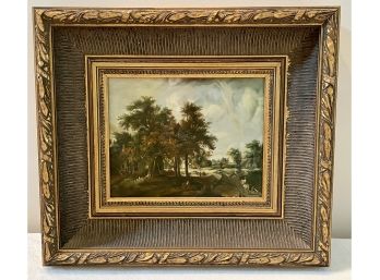 Stunning Signed 19th Century Oil Painting On Board N Betin Countryside