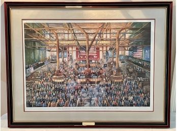 Vintage Signed/Numbered Print By Hedy Pagremanski Of Richard Grasso Installation As NYSE Chairman