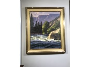 Incredible DONALD DEMERS Painting - Spring Waters Yosemite 2001 - Client Paid $27,000 - Beautiful !