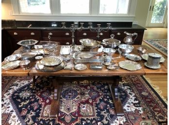 HUGE Lot Of Antique & Vintage Silver Plate ALL TYPES & STYLES Including Yacht Trophies - OVER 40 PIECES !