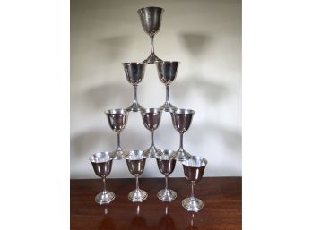 Lot Of Ten (10) Fantastic Antique STERLING SILVER Julep Cups By Julius Olaf Randahl - 29.4 Troy Ounces