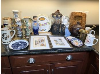 Huge Lot Of Decorative Items & Accessories - Prints - China - Brass - Wood - Collectibles & Much More !