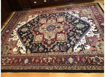 Beautiful Hand Made Wool Rug Nice Colors - Very Nice Condition 10'4' X 7'9' - Made In India - Great Rug