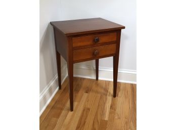 Beautiful Period Antique Two Drawer Stand - Solid Cherry - 1840-1860 - Tapered Legs / Hand Cut Dovetails