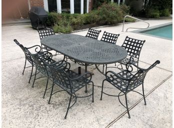 Paid $3,900 - Fabulous Cast Aluminum Patio Set From FORTUNOFF - SUN CREATIONS - 10 Pieces - All Armchairs WOW!