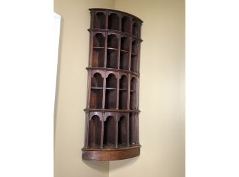 Fantastic Antique Oak Hanging Corner Shelf - AMAZING DECORATOR ITEM - Believed To Be Part Of Something Else