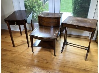 Three Antique / Vintage Tables - AS IS RESTORATION LOT - All Pieces Need Work - Good Project Pieces !