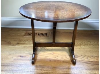 Beautiful Antique 1920s English Burl Wood Tilt Top Table - Well Made - Banded Edge - Pretty & Quite Sturdy