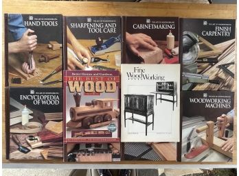 Collection Of 12, The Art Od Woodworking Hardcover Books. Plus A Bin Of Other Woodworking Books &  Magazines